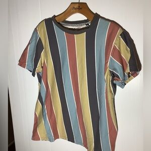 Free Planet Striped T-Shirt | 100% Cotton | Size L